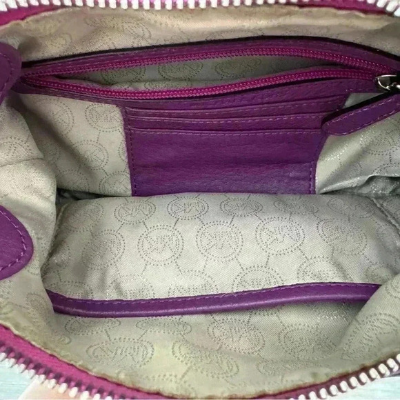 MICHAEL KORS Fuchsia Leather Crossbody Purse with Tassel Zipper - Picture 8 of 8